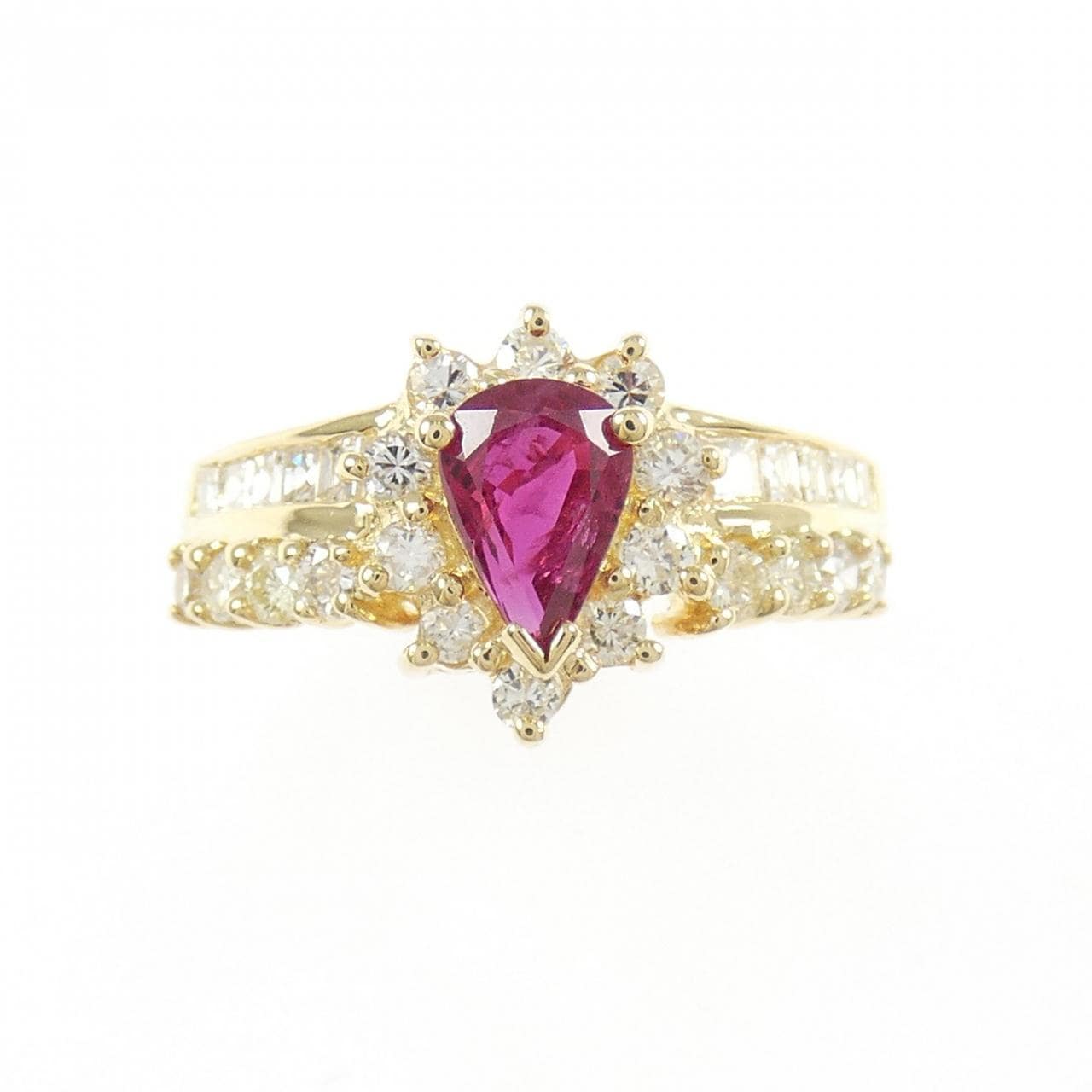 K18YG ルビー リング 0.60CT