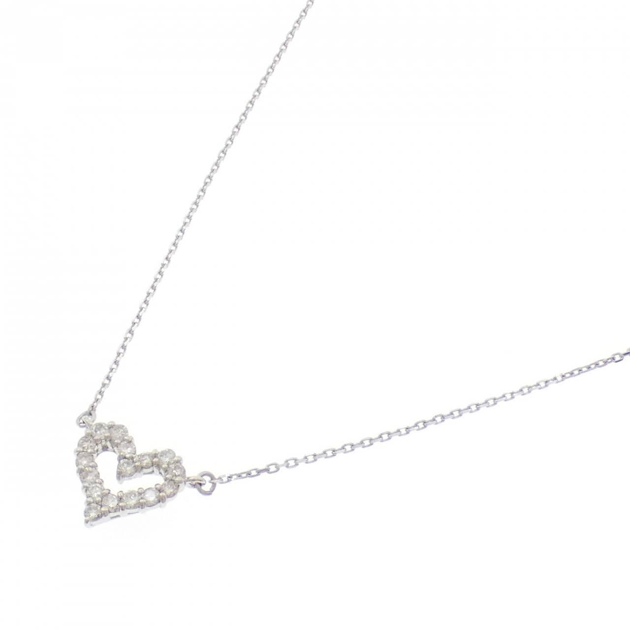 PT900/PT850 ハート ダイヤモンド ネックレス 0.30CT
