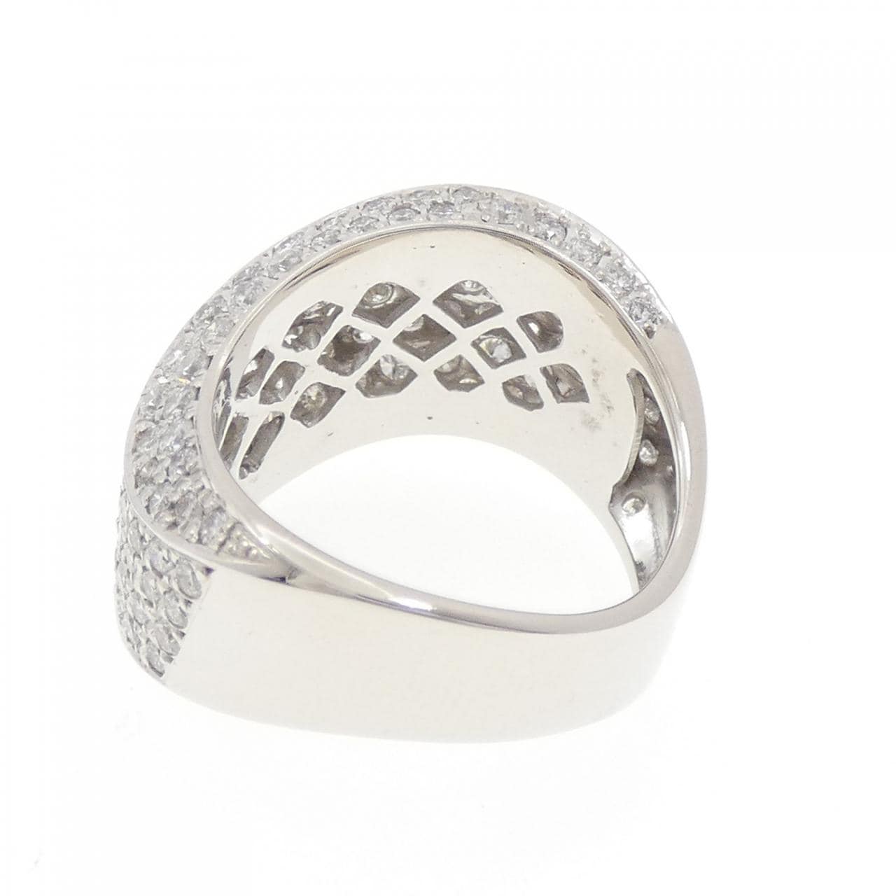 K18WG パヴェ ダイヤモンド リング 2.50CT