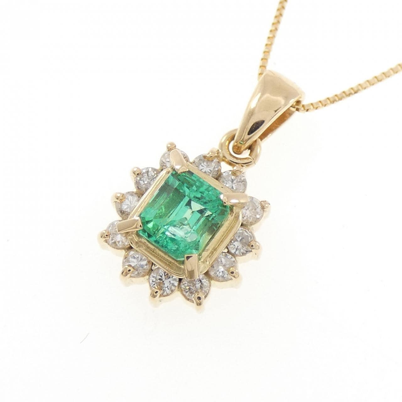 K18YG エメラルド ネックレス 0.7CT