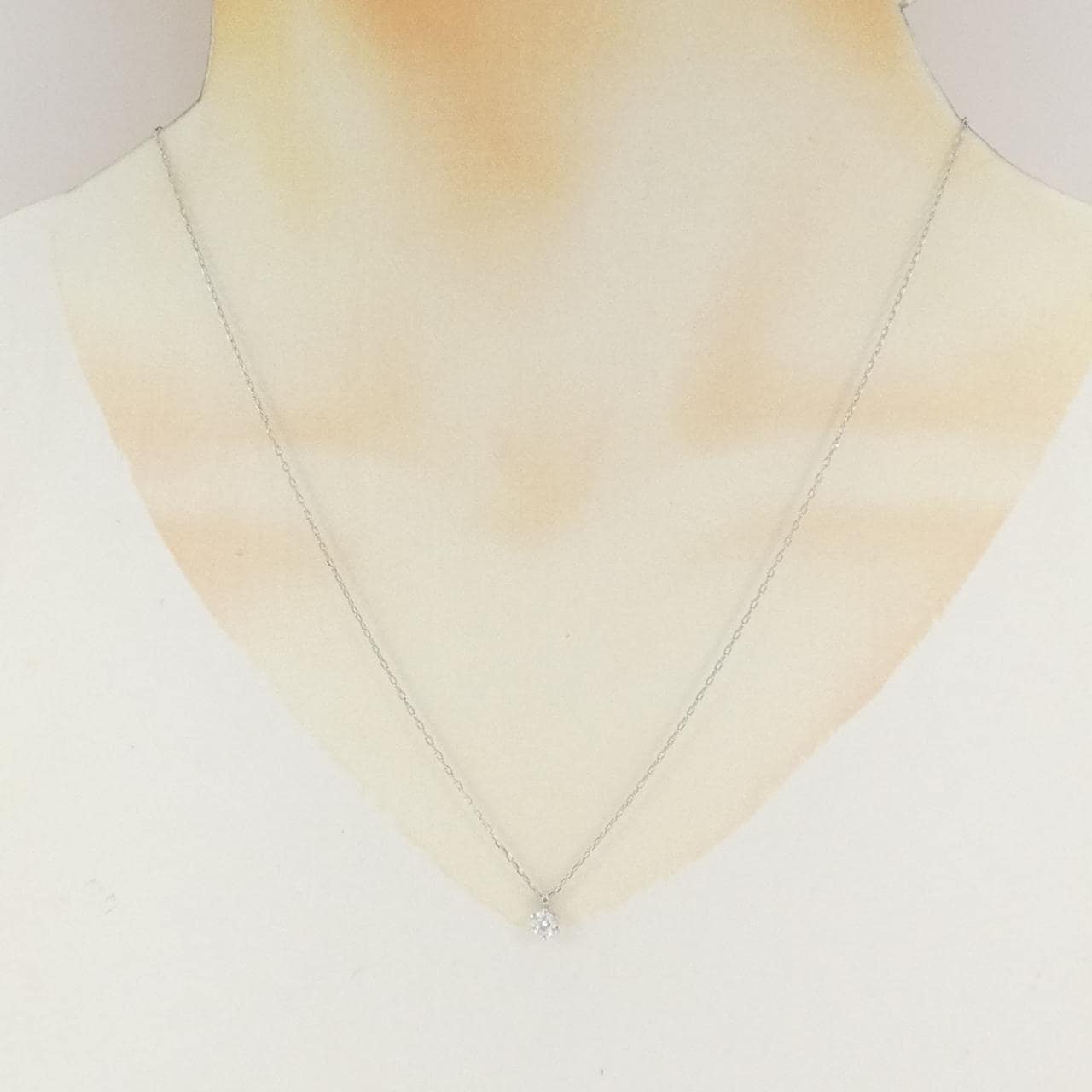 PT900/PT850 ソリティア ダイヤモンド ネックレス 0.221CT