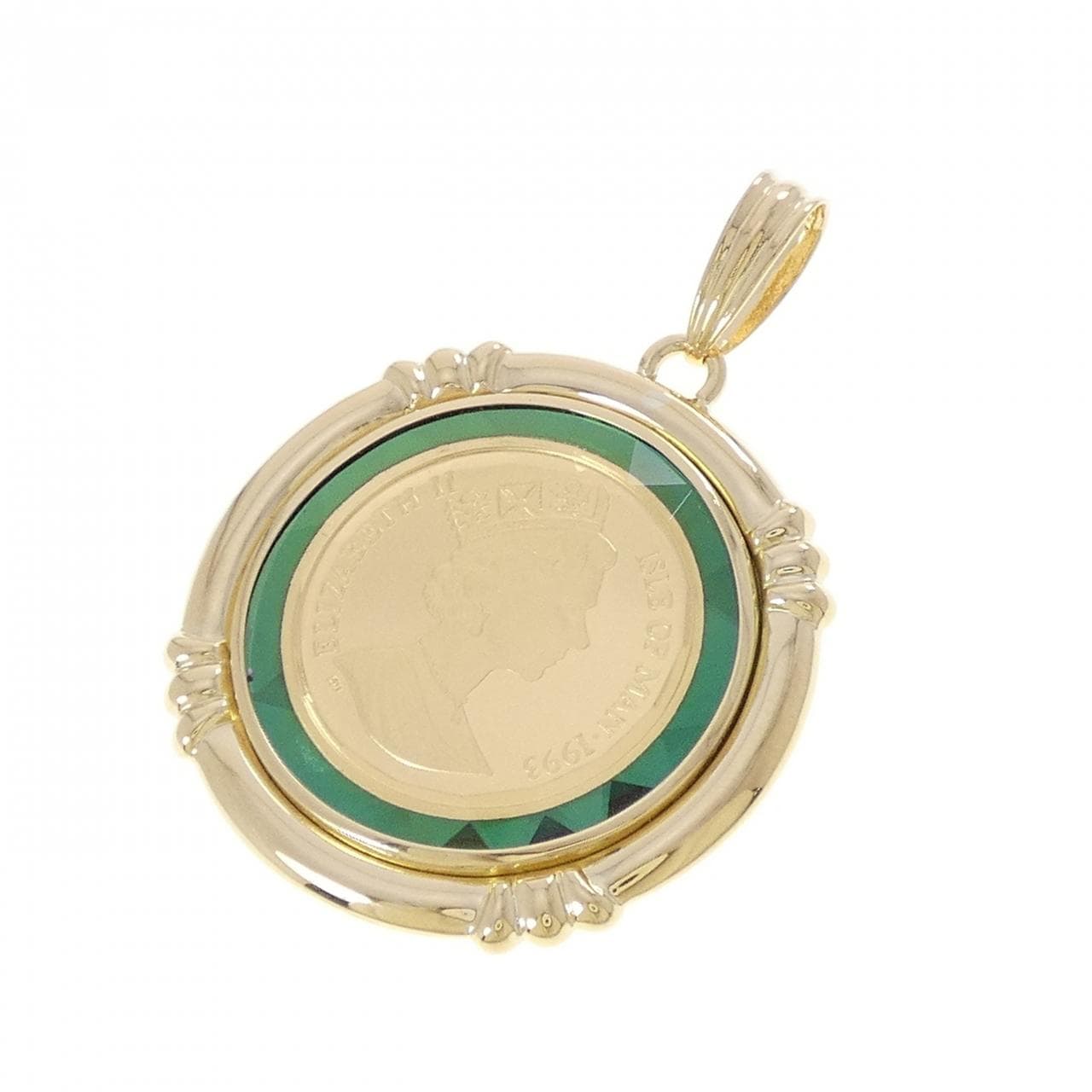 K18YG(枠) コイン ペンダント