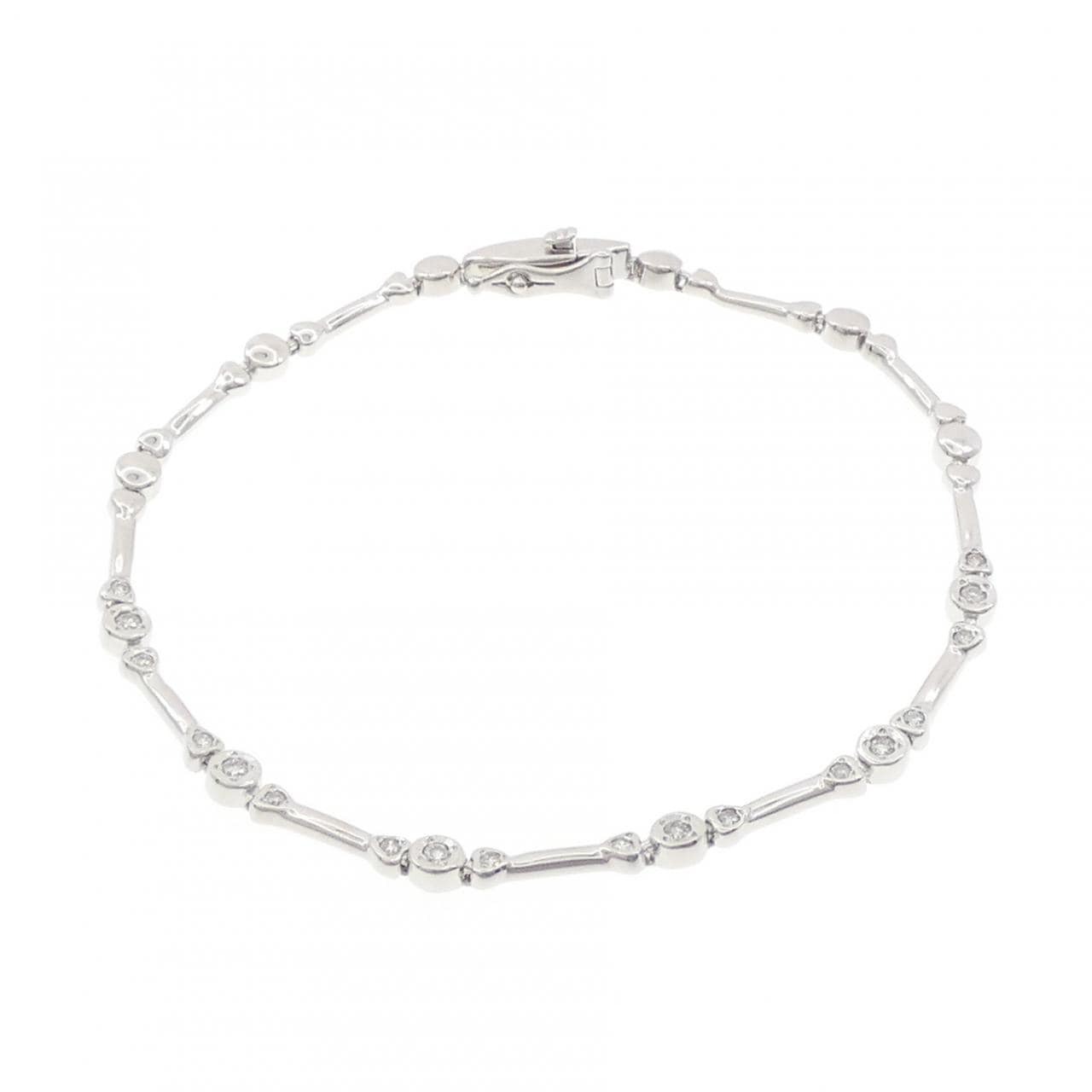 K18WG/K14WG ダイヤモンド ブレスレット 0.24CT