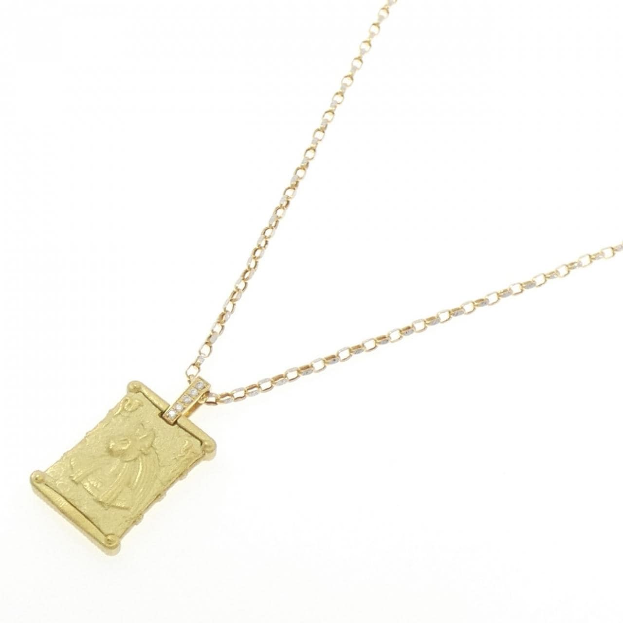 K18YG/K18WG ダイヤモンド ネックレス 0.11CT