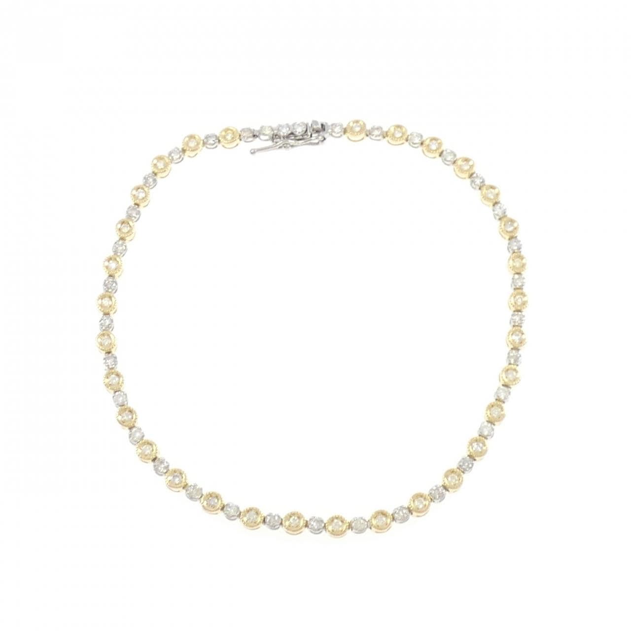 K18YG/PT850 ダイヤモンド ブレスレット 0.80CT
