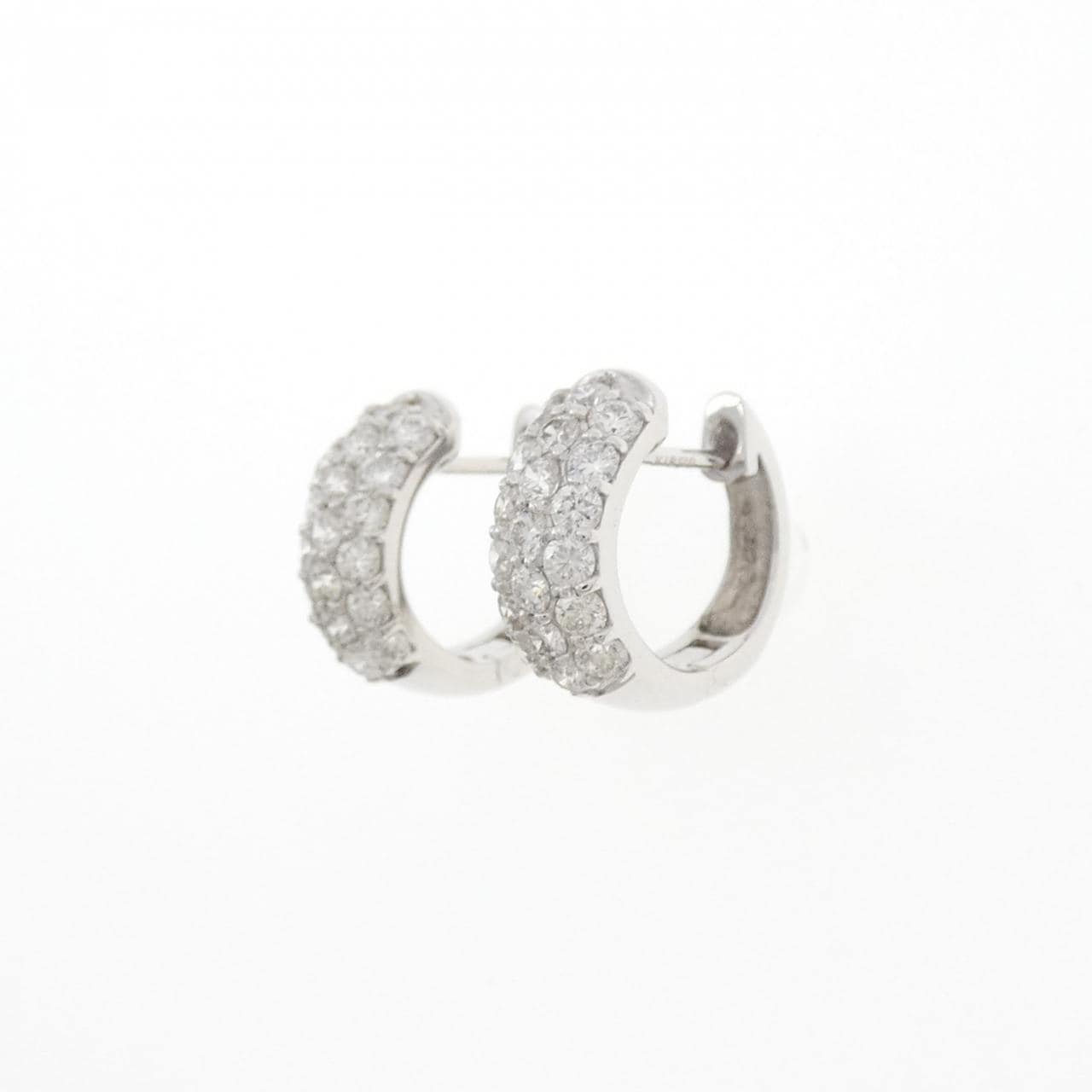 K18WG パヴェ ダイヤモンド ピアス 1.00CT