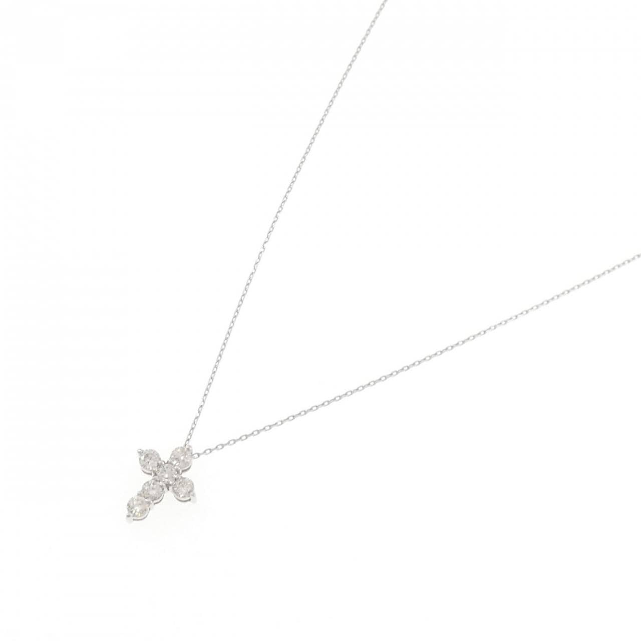 PT900/PT850 クロス ダイヤモンド ネックレス 0.30CT
