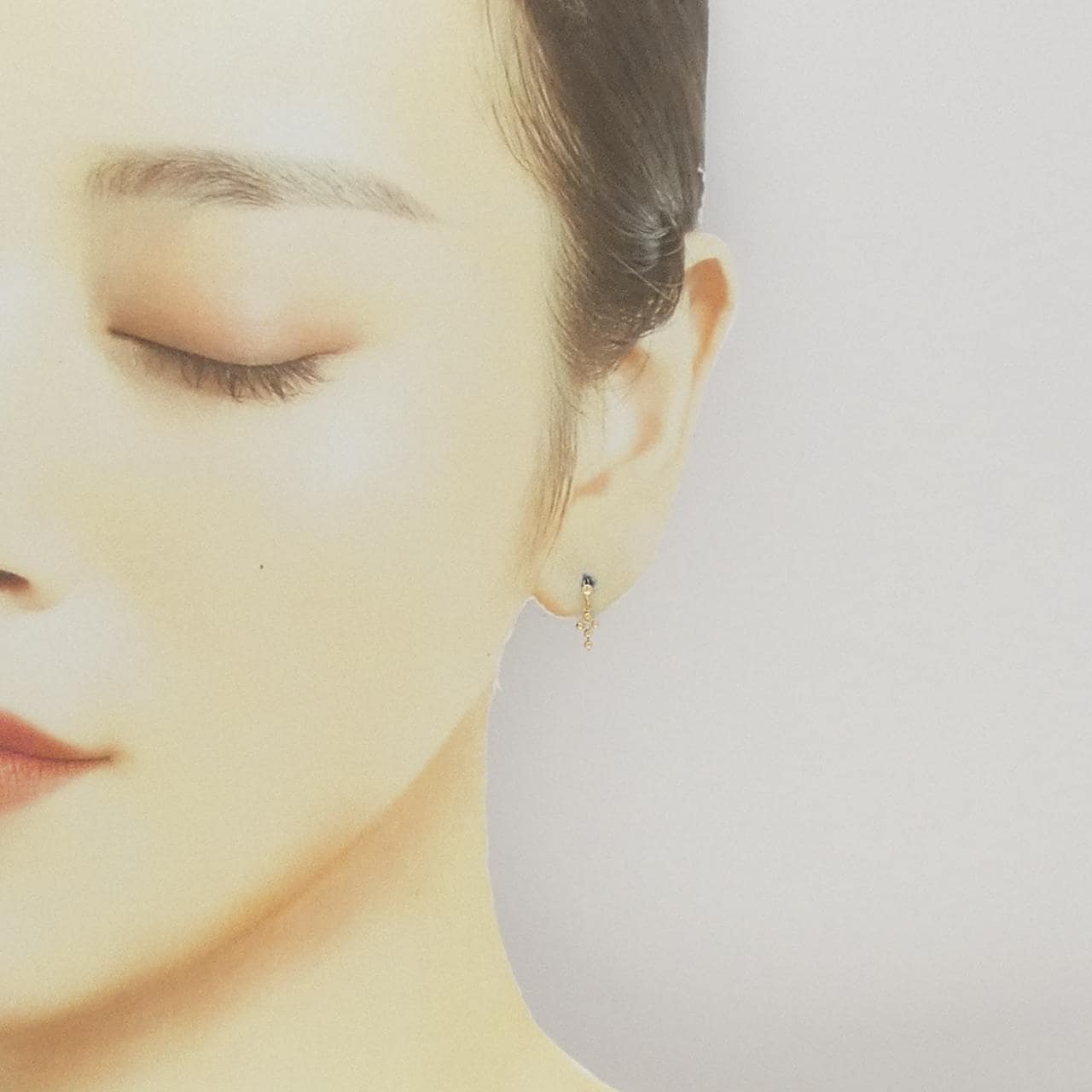 K18YG Cross Diamond Earrings