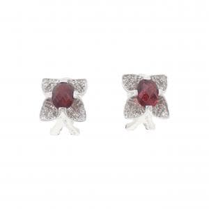 750WG ガーネット イヤリング 3.68CT