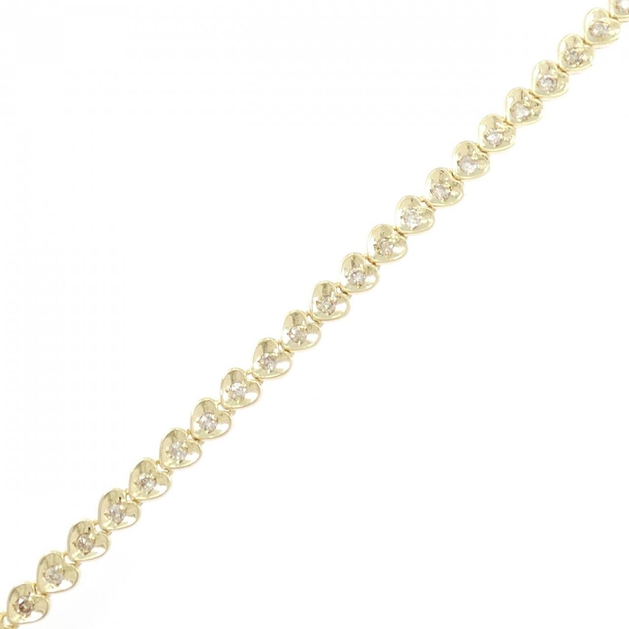 K18YG ハート ダイヤモンド ブレスレット 1.00CT