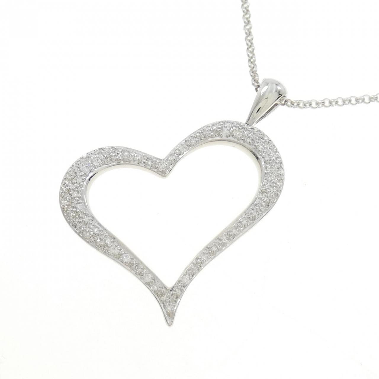 K18WG Heart Diamond Necklace 0.60CT