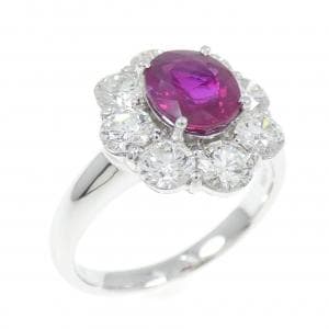 PT900 ルビー リング 1.45CT ビルマ産