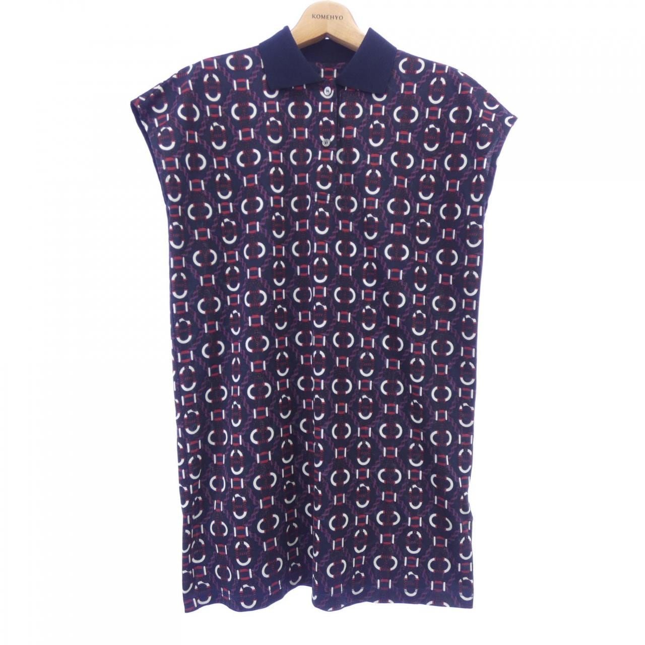 エルメス HERMES カノエ　CANOE 3E4512DB ポロ ドレス カットワンピース