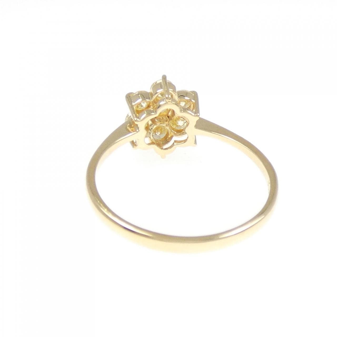 K18YG フラワー ダイヤモンド リング 0.50CT