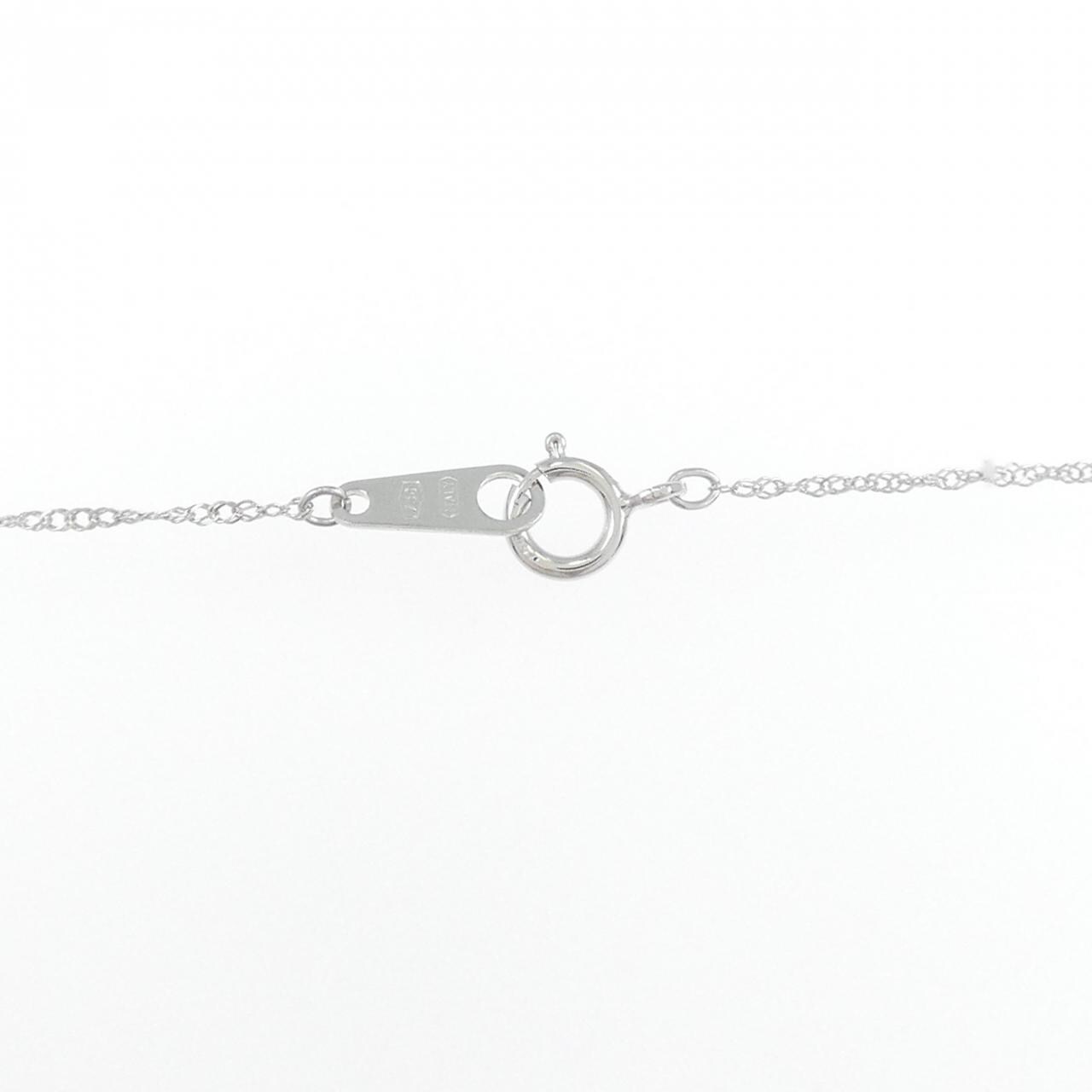 K18WG/750WG ソリティア ダイヤモンド ネックレス 0.2CT