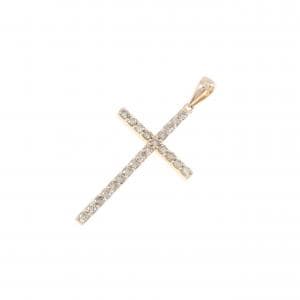 K18PG クロス ダイヤモンド ペンダント 0.36CT