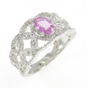 K18WG サファイヤ リング 0.52CT