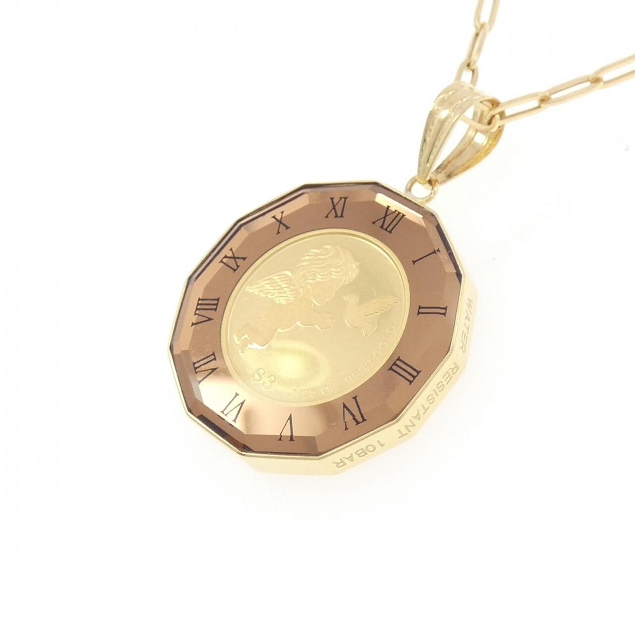 【新品】K18YG枠 コイン ネックレス