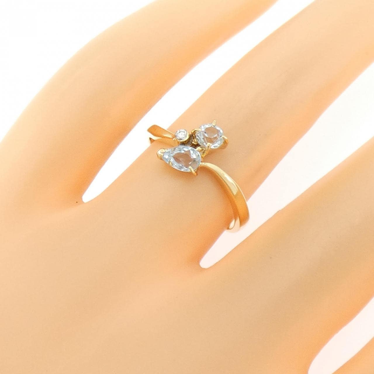 K18YG アクアマリン リング