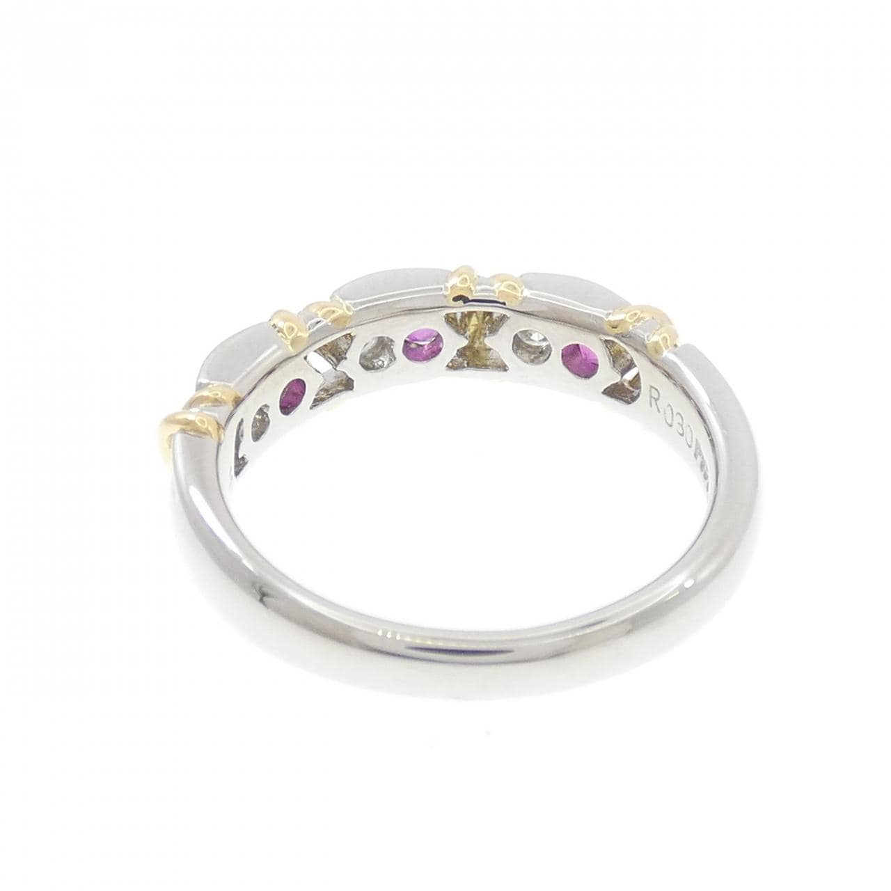 PT900/K18YG ルビー リング 0.30CT