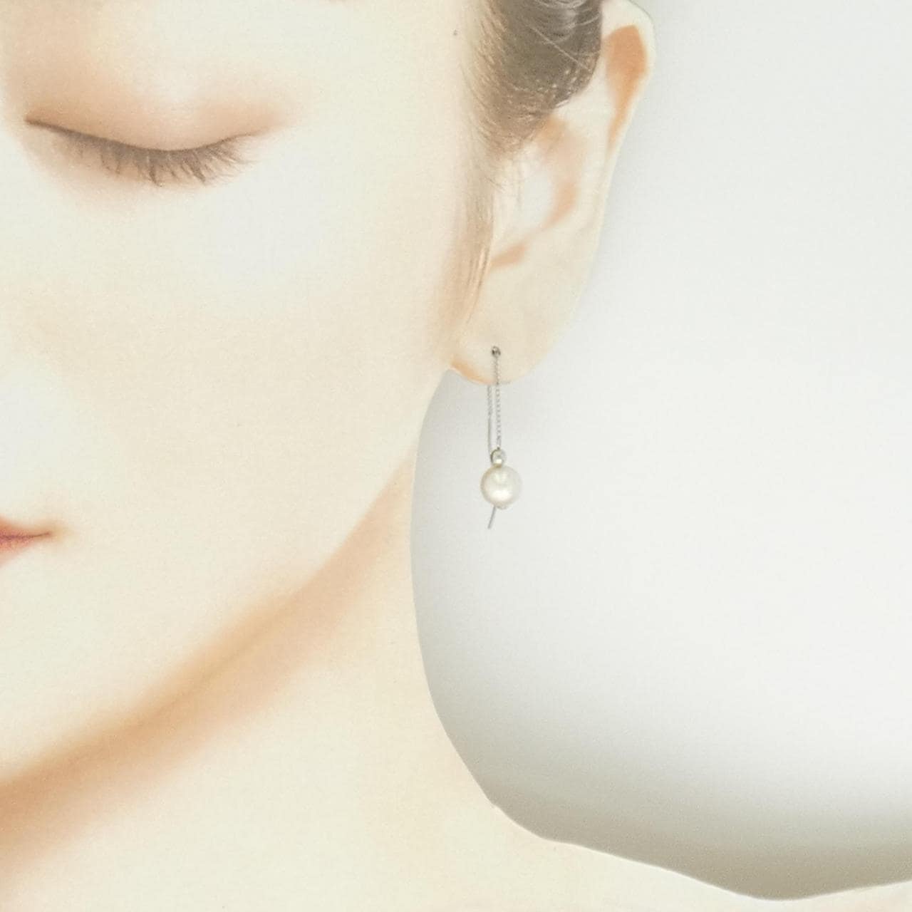 PT900 アコヤパール ピアス 7.4mm