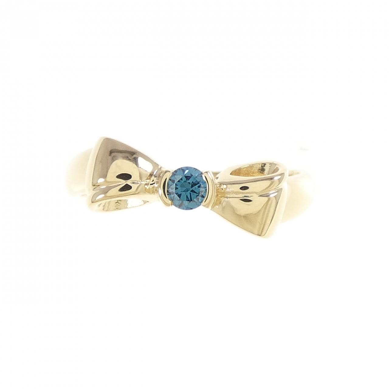 K18YG リボン ダイヤモンド リング 0.10CT