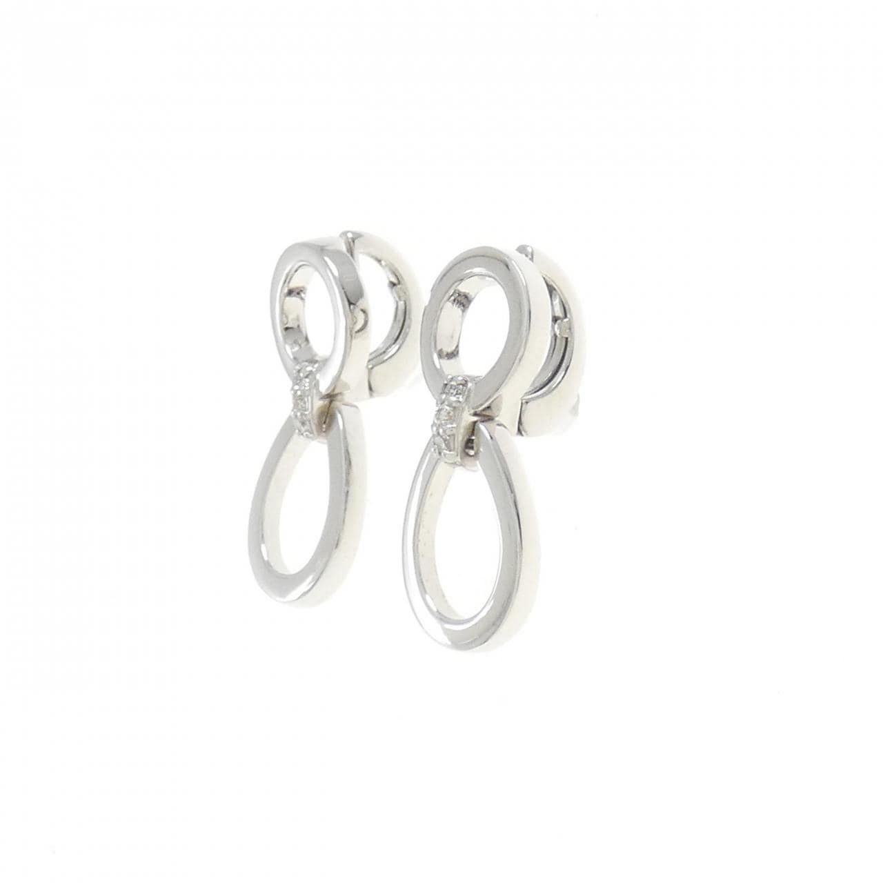 K18WG ダイヤモンド イヤリング 0.06CT