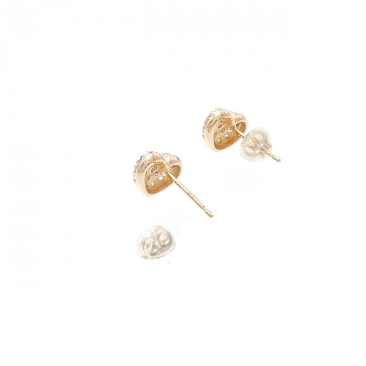 K18PG Heart Sapphire Earrings