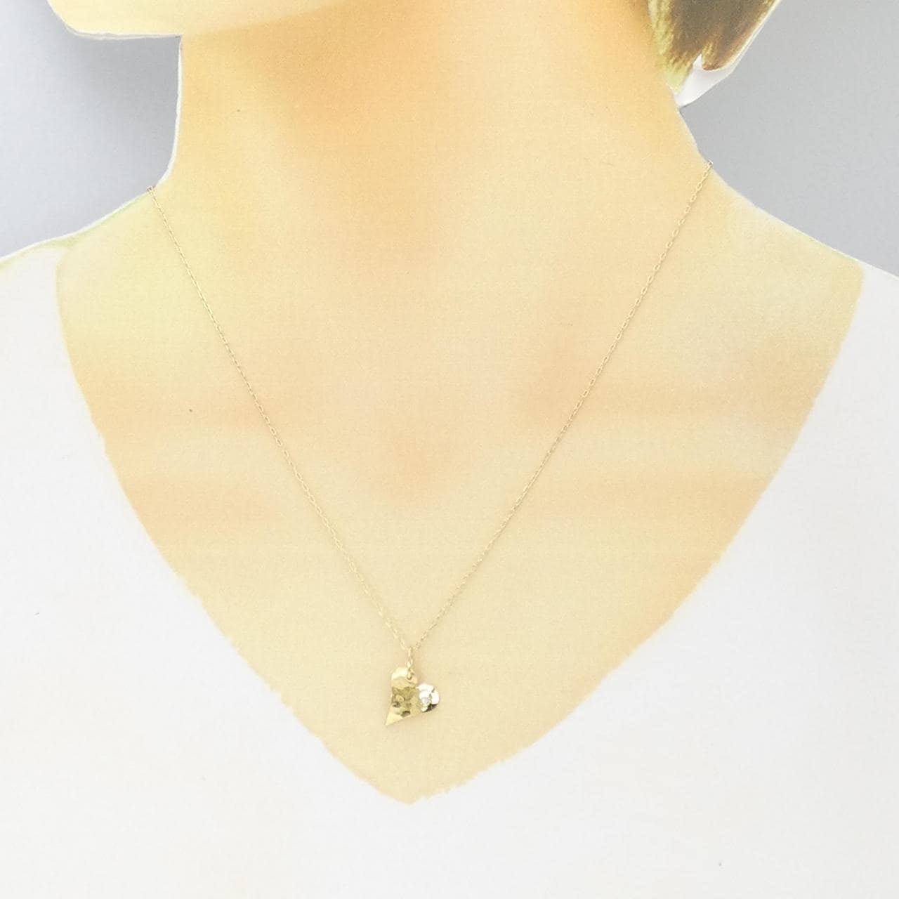 K18YG heart Diamond necklace 0.02CT