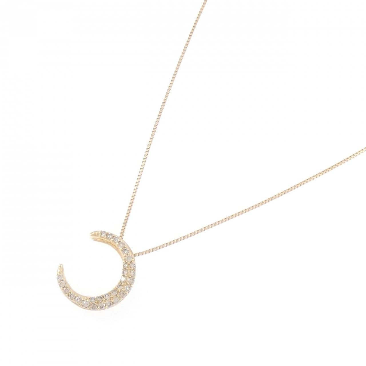 K18YG ムーン ダイヤモンド ネックレス 0.23CT