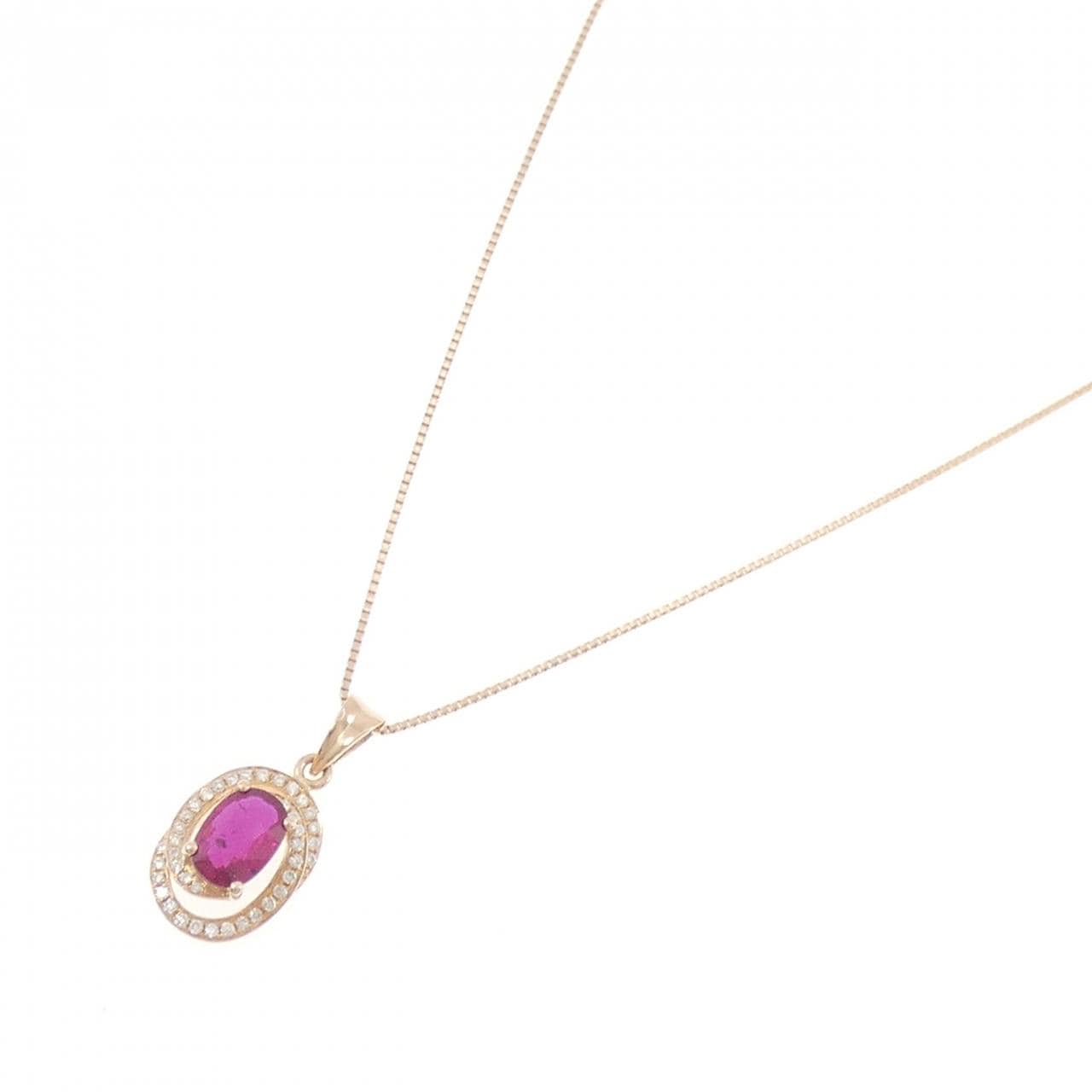 18KPG/K18PG ルビー ネックレス 1.02CT