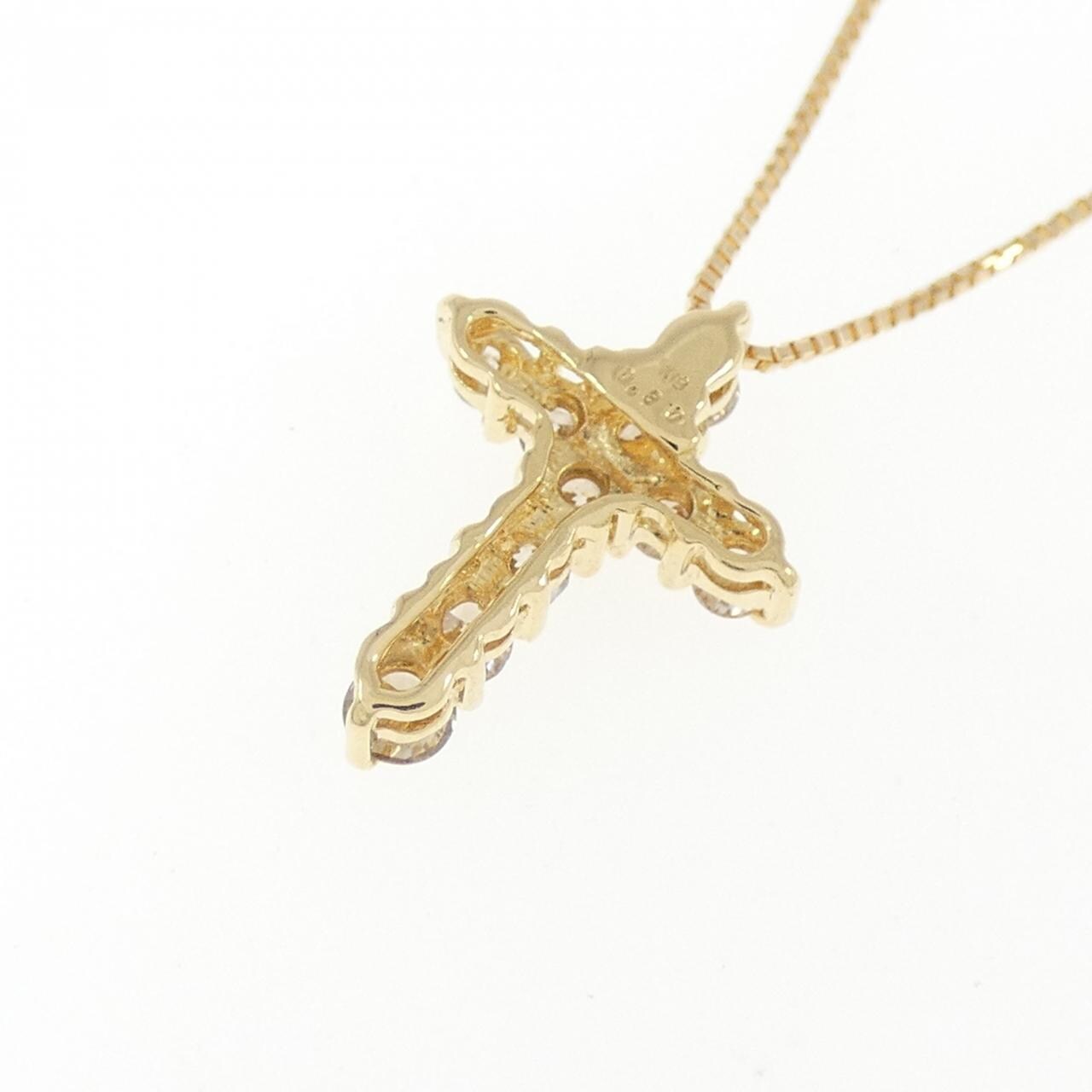 K18YG クロス ダイヤモンド ネックレス 0.30CT