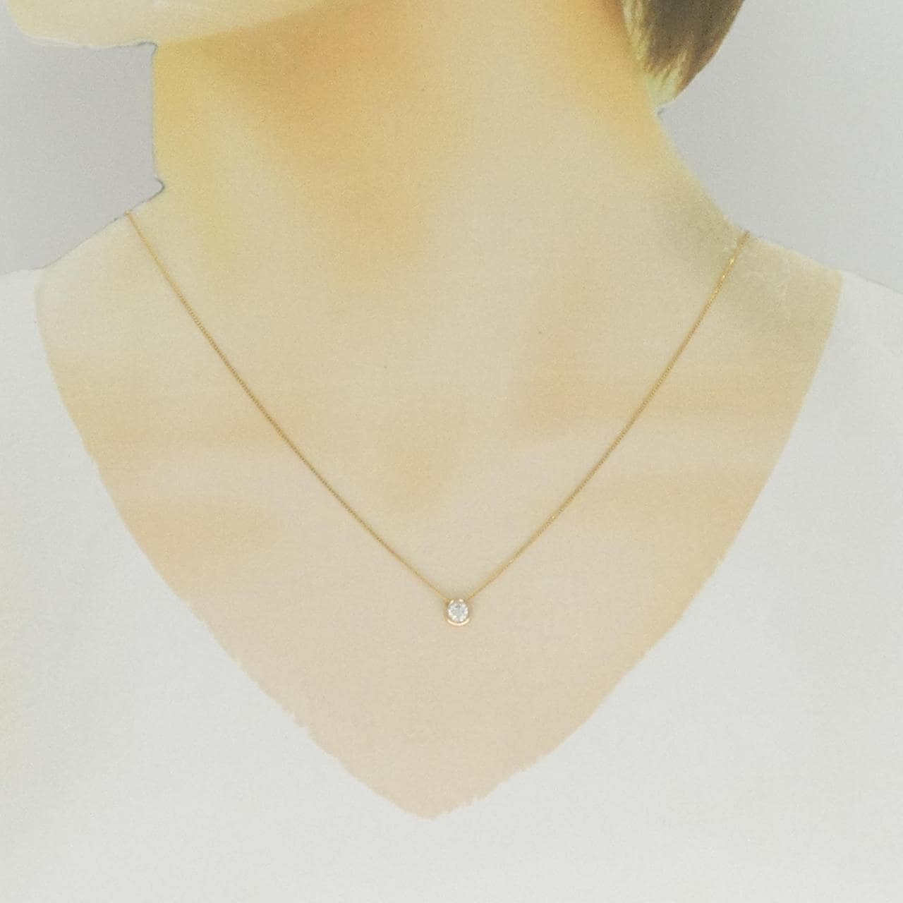K18PG ソリティア ダイヤモンド ネックレス 0.203CT