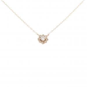 K18PG フラワー ダイヤモンド ネックレス 0.09CT