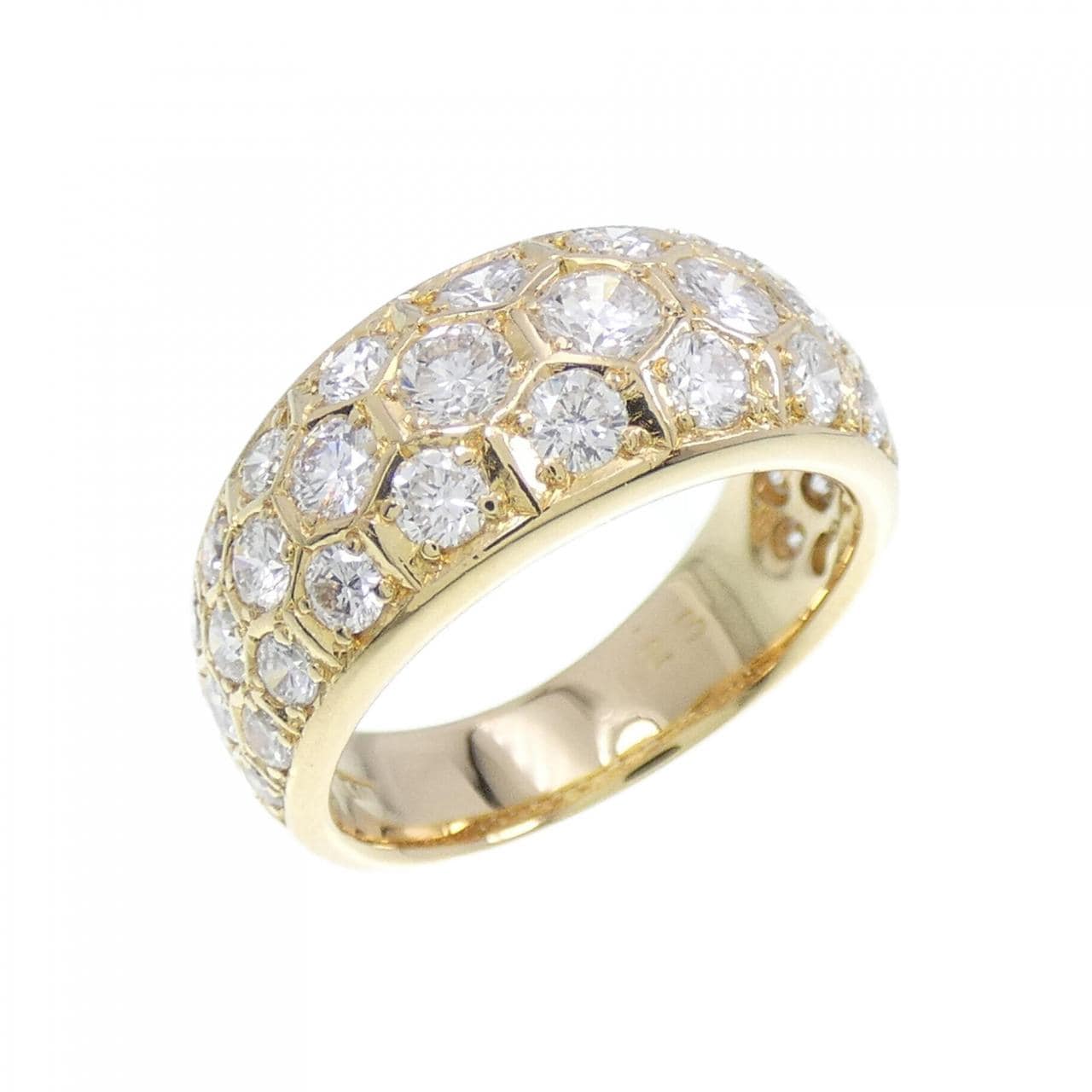 K18YG pave Diamond ring 1.23CT