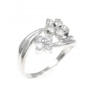 K18WG フラワー ダイヤモンド リング 0.50CT