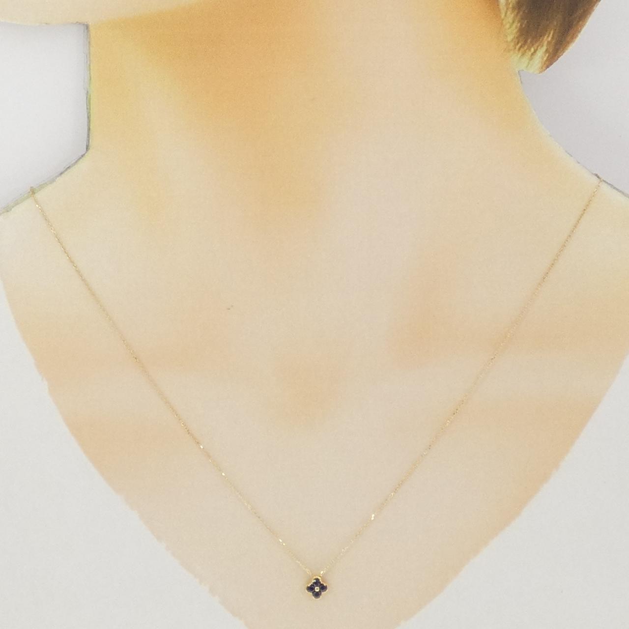 K18YG花朵藍寶石項鏈