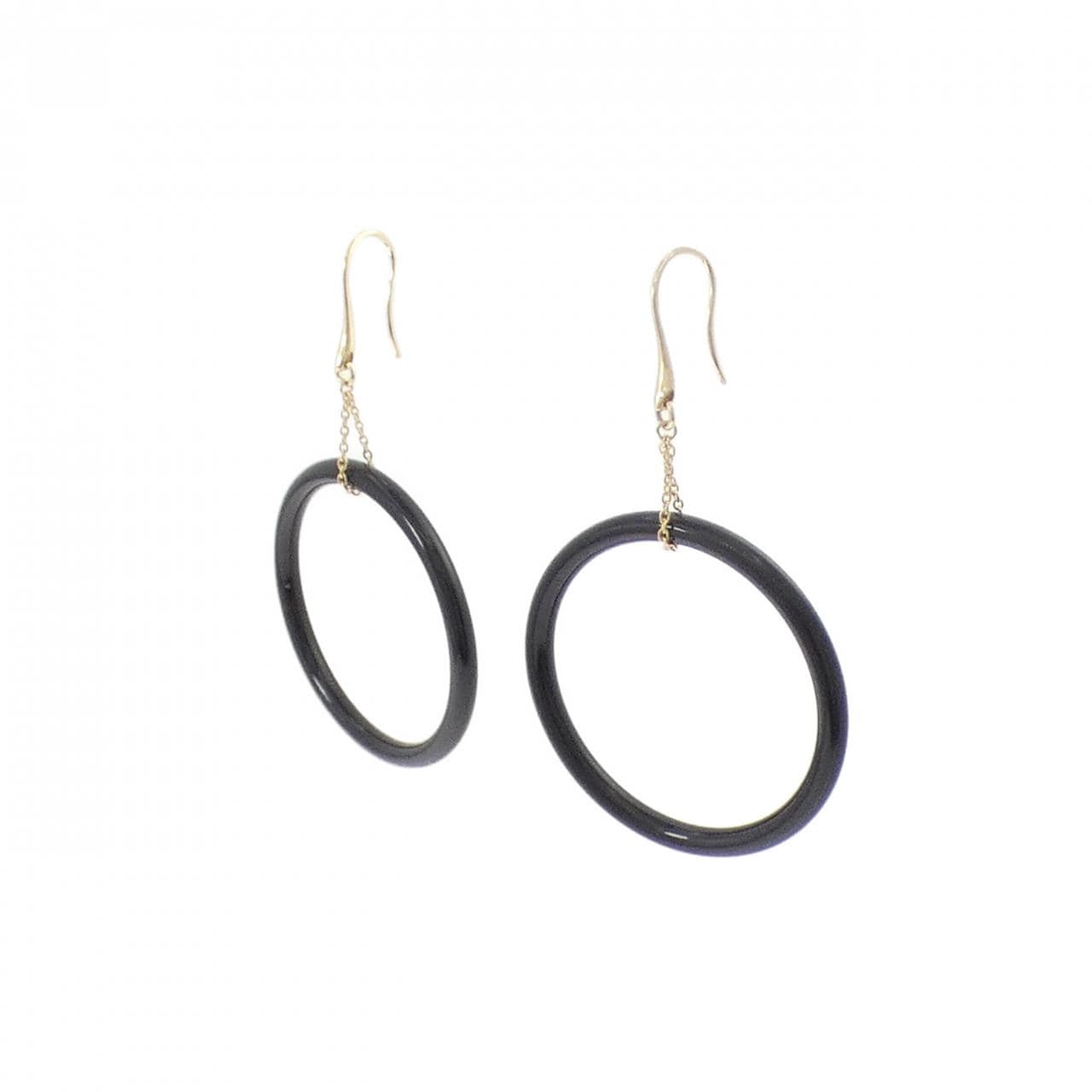 K18YG オニキス ピアス