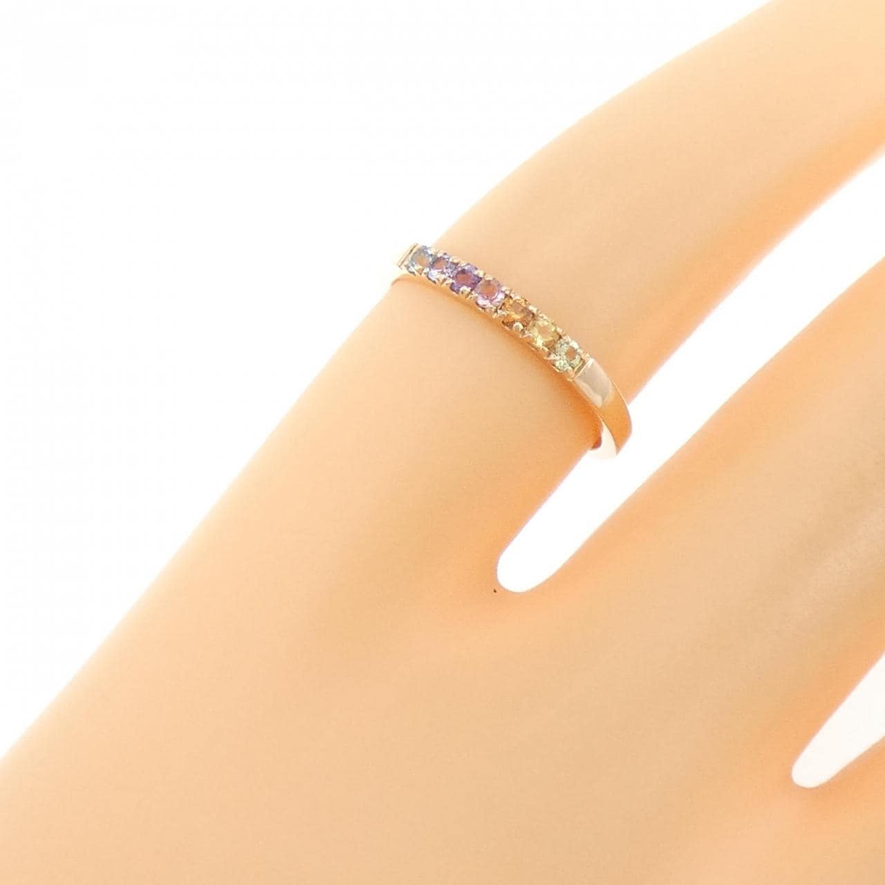 K10PG カラーストーン ピンキーリング