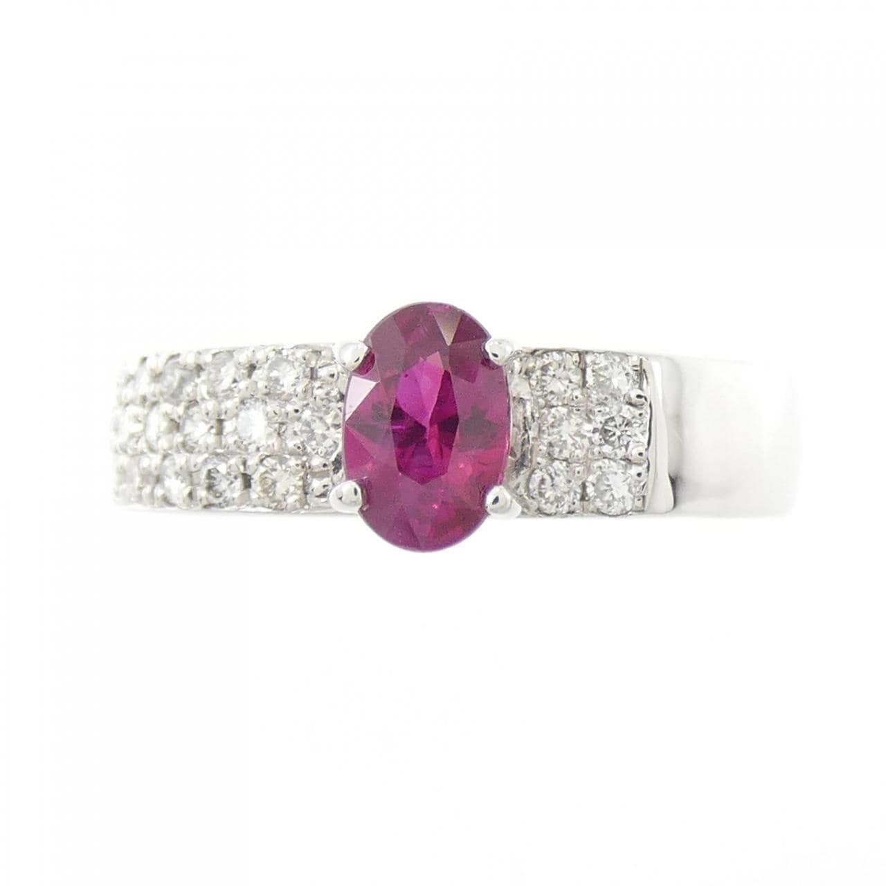 K18WG ルビー リング 0.55CT