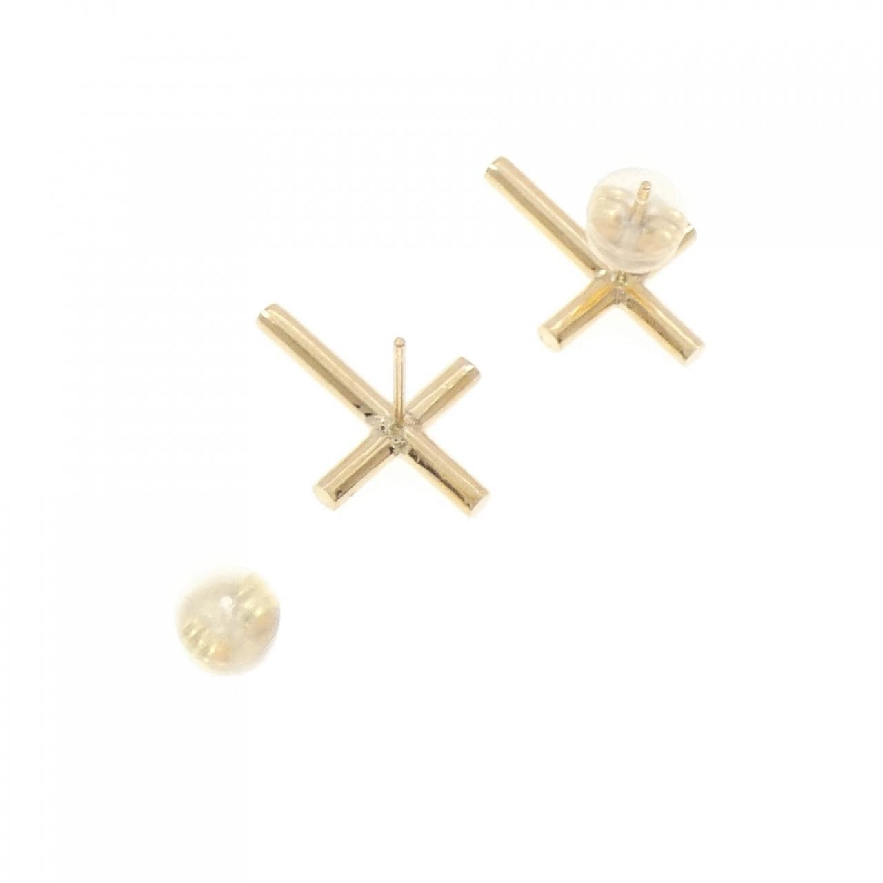 【新品】K18YG クロス ピアス