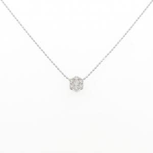 PT900/PT850 フラワー ダイヤモンド ネックレス 0.20CT
