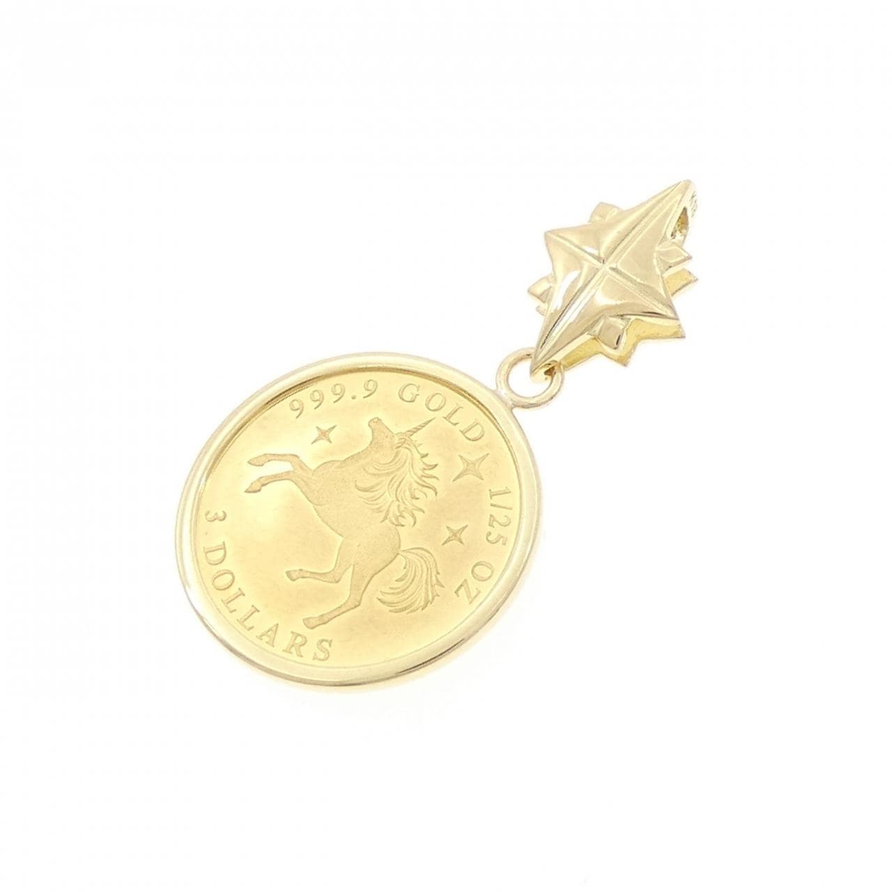 K18YG coin pendant