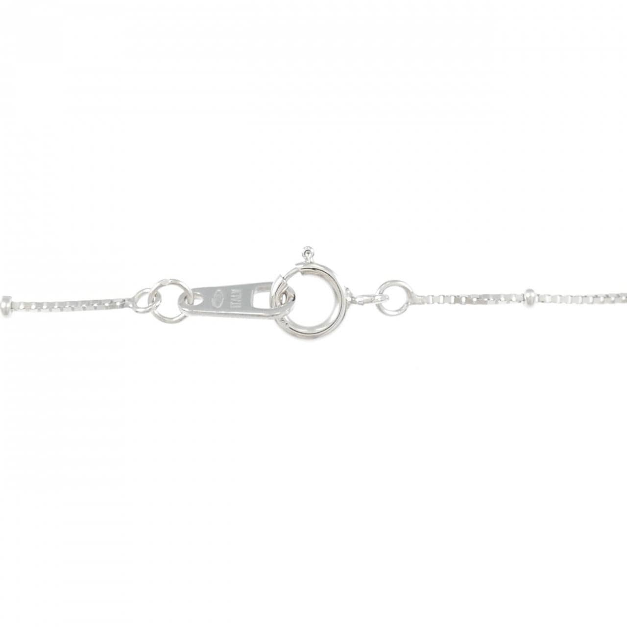 K18WG/750WG クロス ダイヤモンド ネックレス 0.14CT