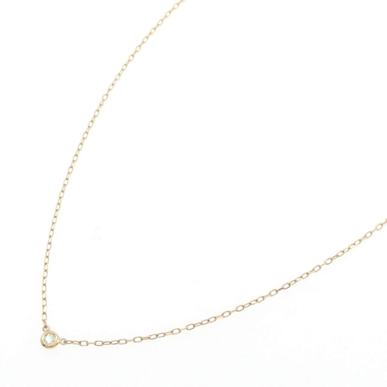 K18YG ソリティア ダイヤモンド ネックレス 0.03CT