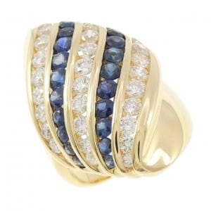 K18YG サファイヤ リング 1.54CT