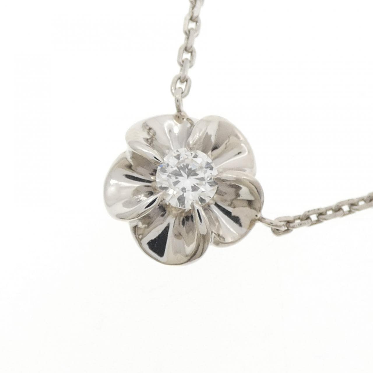 PT/PT850 フラワー ダイヤモンド ネックレス 0.29CT