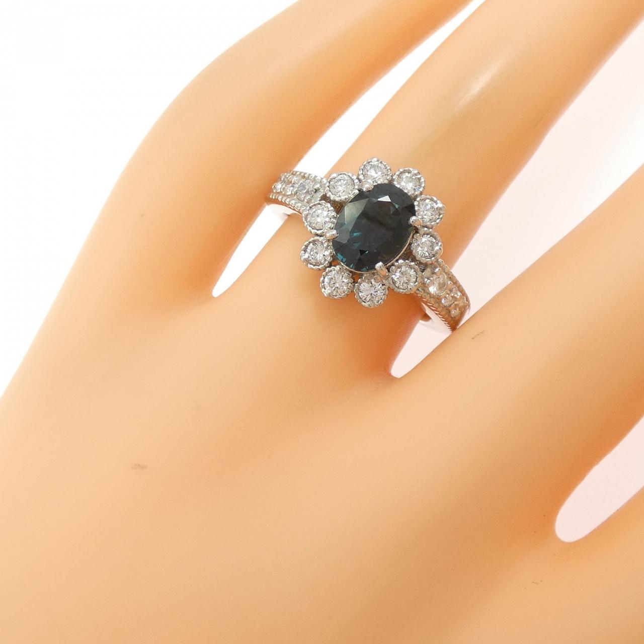 PT900 フラワー サファイヤ リング 1.53CT