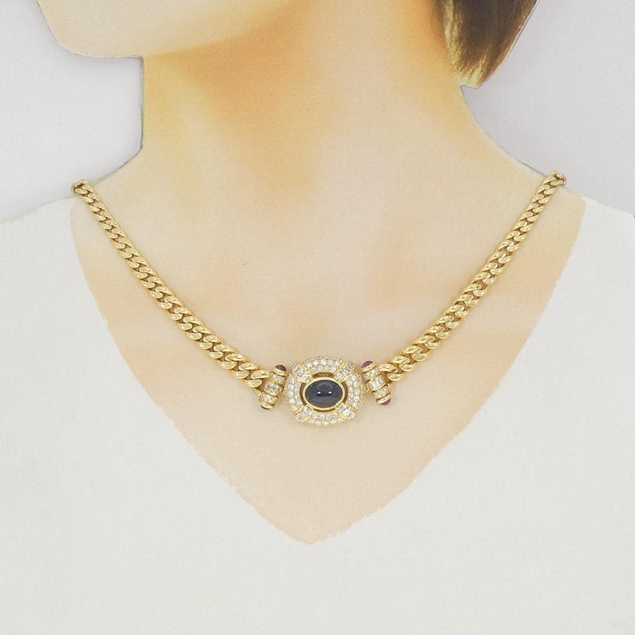 750YG サファイヤ ネックレス