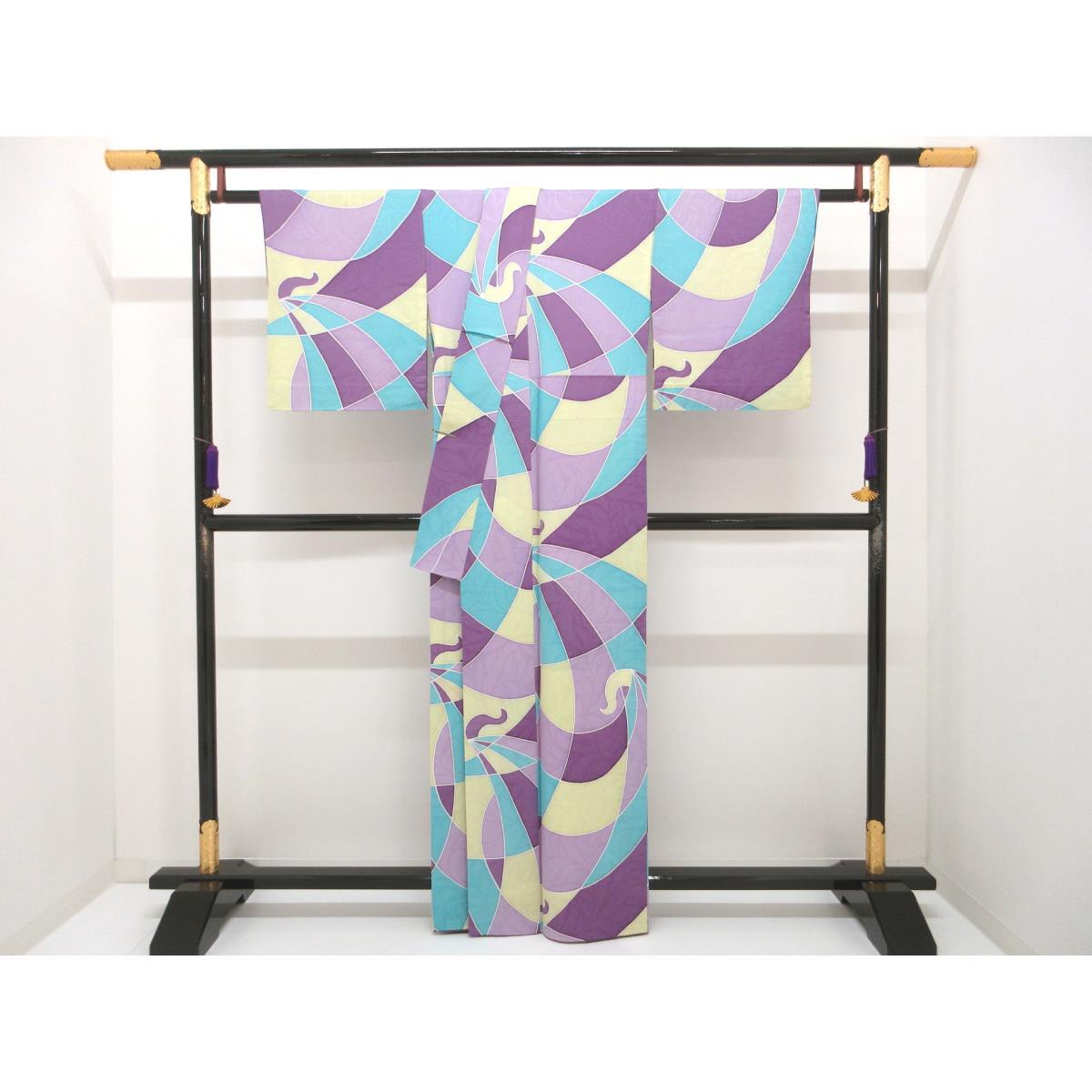 小紋　身幅Ｌ寸　胴抜き仕立て